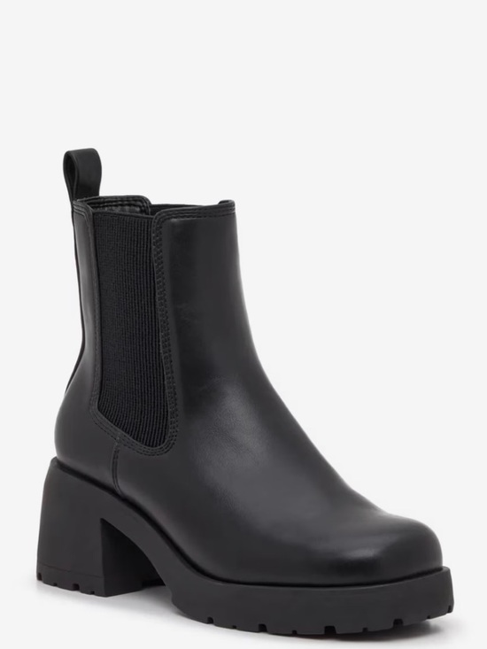 Madden Girl Shoes - Steve Madden Bronte Chunky Chelsea Boots Black Lug Sole Size 8.5 Trendy Minimal